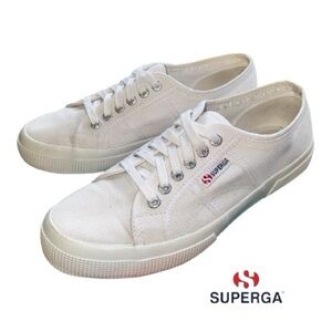 Superga Classic White Lace Up Sneakers 7M